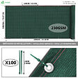 VOUNOT - Brise vue occultant en HDPE 230g/m² 1.8x20m avec attaches de fixation vert - vignette