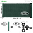 VOUNOT - Brise vue occultant en HDPE 150g/m² 1.5x20m avec attaches de fixation vert - vignette