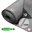 VOUNOT - Brise vue occultant en HDPE 230g/m² 1x20m avec attaches de fixation gris - vignette