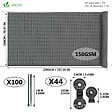 VOUNOT - Brise vue occultant en HDPE 150g/m² 1.8x20m avec attaches de fixation gris - vignette