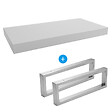 EGGER - Egger Set Naturel plan vasque 100x8x50 cm + 2 fixations porte serviette 45 cm, blanc mat (DO10050BM-FIX3) - vignette