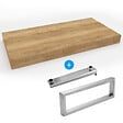 EGGER - Egger Set Naturel plan vasque 80x8x50 cm + fixation 39,5 cm + fixation porte serviette 45 cm, brun clair (DO8050DH-FIX2) - vignette