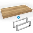 EGGER - Egger Set Naturel plan vasque 100x8x50 cm + 2 fixations porte serviette 45 cm, brun clair (DO10050DH-FIX3) - vignette