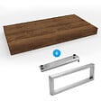 EGGER - Egger Set Naturel plan vasque 120x8x50 cm + fixation 39,5 cm + fixation porte serviette 45 cm, brun foncé (DO12050DT-FIX2) - vignette