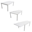 HAPPY GARDEN - Salon de jardin extensible 10 places de 180/300cm en textilène gris - aluminium blanc VENEZIA - vignette
