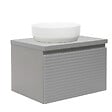NATUREL - Naturel Meuble de salle de bain sous lavabo Naturel Savona 78x43x44,8 cm gris mat (SAVONA80GMD) - vignette