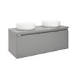 NATUREL - Naturel Meuble sous lavabo strié pour salle de bain Naturel Savona 118x43x44,8 cm gris mat (SAVONA120GMD) - vignette