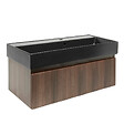 SWISS AQUA TECHNOLOGIES - Swiss Aqua Technologies Meuble de salle de bain avec lavabo SAT Evolution 98x30x44,8 cm noyer mat (SATEVO100NAU2B) - vignette