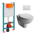 VITRA - Pack WC Bâti-support V-Fix + WC sans bride Vitra Normus + Abattant SoftClose + Plaque, Blanc Brillant (V-FixNormusRimless-1) - vignette