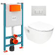 VITRA - Pack WC Bâti-support V-Fix Core + WC sans bride SAT + Abattant SoftClose + Plaque, Blanc brillant (V-FixProject-1) - vignette