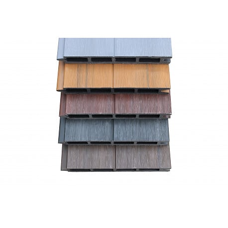 MCCOVER - Kit complet de départ/fin clôture en composite coextrudé 1,50 L x 1,80 H (lames réversible) Gris anthracite/ Gris clair, H : 180 cm, L : 150 cm - large