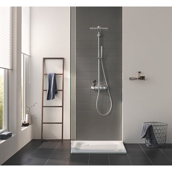 GROHE - Colonne thermostatique EUPHORIA SMARTCONTROL 310 GROHE 26508000 - 31 x 31 cm - douchette + flexible 175 cm + porte-savon - large