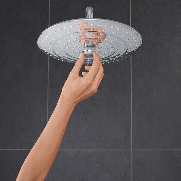 GROHE - Colonne de douche thermostatique VITALIO SYSTEM 260 GROHE 26403002 tête Ø 26 cm + douchette 3 jets - chrome - large
