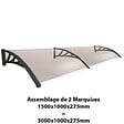 MCCOVER - Auvent porte d'entrée Bertille Noir, L.- 150 cm, Profondeur totale - 100 cm - vignette