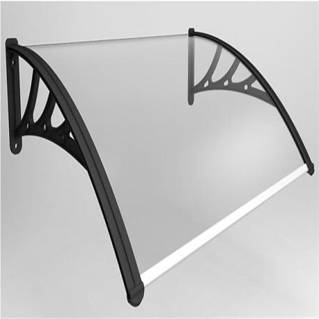 MCCOVER - Auvent porte d'entrée Bertille Noir, L.- 150 cm, Profondeur totale - 100 cm - large