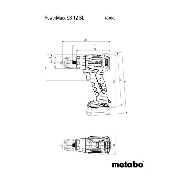 METABO - Perceuse à percussion sans fil 12V POWERMAXX SB 12 BL 2X4AH LIHD - METABO - 601046800 - CHARGEUR ASC 55 + METABOX 118 - large