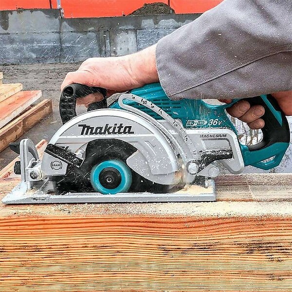 MAKITA - Scie circulaire MAKITA DRS780Z Ø 185mm à poignée arrière 36V (2x18V) Li-Ion  (vendu sans batterie) - large