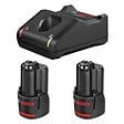 BOSCH - Pack de 2 Batteries + chargeur BOSCH 1600A019RD - GBA 12V 3.0Ah + GAL 12V-40 Professional - vignette