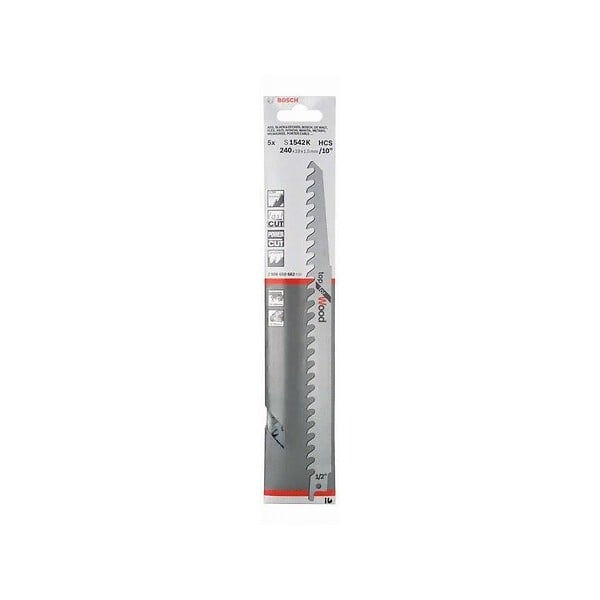 BOSCH - Lot de 5 lames de scie sabre S 1542 K BOSCH 2608650682 pour bois - large