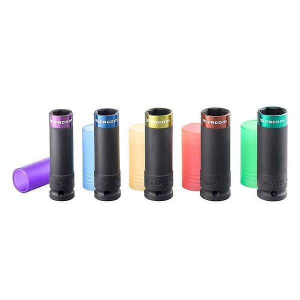DEWALT - Jeu de 5 douilles longues pour clés à chocs 1/2" FACOM NSI.5LPB - large