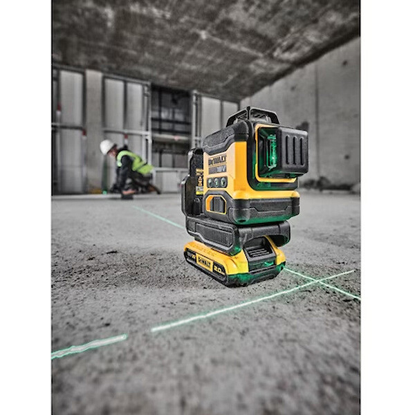 DEWALT - Niveau laser multi-lignes compact 3 faisceaux verts à 360° 18V DEWALT DCLE34031D1-QW avec une batterie 2,0 Ah - large
