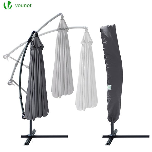 VOUNOT - Parasol deporte 3M Shanghai avec housse de protection gris - large