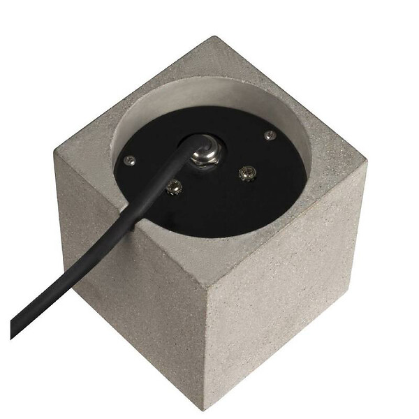 SLV - Borne extérieure carrée CONCRETO FL SLV - max.10W - GU10 - IP65 - Gris - Sans ampoule - large
