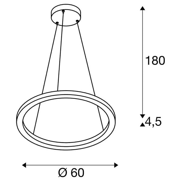 SLV - Suspension LED Up & Down ONE 60 SLV - 24W - 2700/3000K - Laiton - Dimmable - large