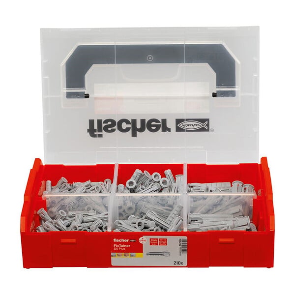 FISCHER - Coffret FixTainer chevilles SX Plus 6,8 / 10 FISCHER 567904 sans vis - large