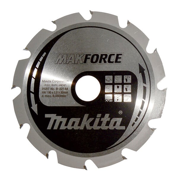 MAKITA - Lame carbure MAKITA B-32203 ''MakForce''' Bois pour scies circulaires Ø 160 mm - large