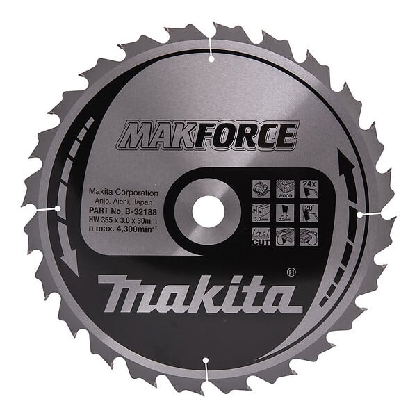 MAKITA - Lame carbure MAKITA B-32203 ''MakForce''' Bois pour scies circulaires Ø 160 mm - large