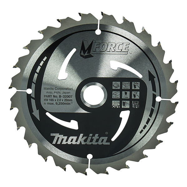 MAKITA - Lame de scie circulaire, MAKITA  B-32041  M-Force T.C.T, 190 x 30 mm, 24 dents, pour bois - large