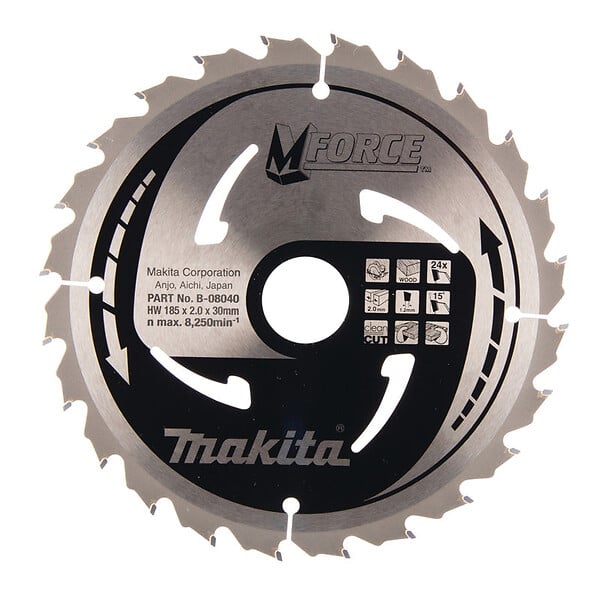 MAKITA - Lame pour scie circulaire M-Force bois MAKITA B-31968 185x30mm 16 dents - large