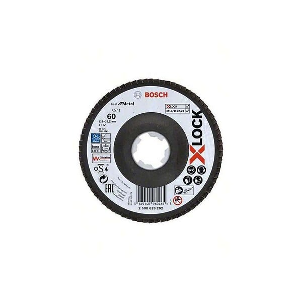 BOSCH - Plateau à lamelles BOSCH Professional X-LOCK X571 Best for Metal Ø 125 mm - large