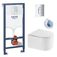 GROHE - Pack WC Bâti-support + WC sans bride SAT Delano + Abattant softclose + Plaque Chrome - vignette