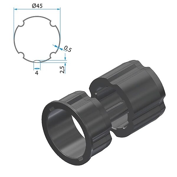 CHERUBINI - Adaptateurs pour moteurs diametre 35mm tube ZF 45 - CHERUBINI - A3505_0504 - large