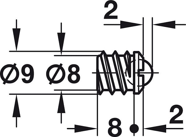 HANGER - Loqueteau à  bille diamètre 9mm avec gâche à  visser - 241.86.105 - large