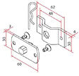 CHERUBINI - Kit support carré 10mm avec flasque pour tête composite - CHERUBINI - A4506_0566 - vignette
