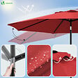 VOUNOT - Parasol inclinable 2.70 x 2.40m avec housse de protection rouge - vignette