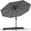 VOUNOT - Parasol inclinable 2.70 x 2.40m avec housse de protection gris - vignette