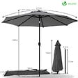 VOUNOT - Parasol inclinable 2.70 x 2.40m avec housse de protection gris - vignette