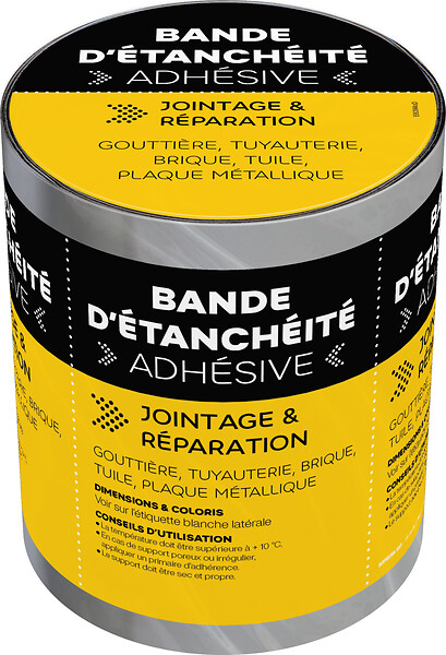SOPREMA - Bande d'étanchéité autocollante 5x0,15m Aluminium - large