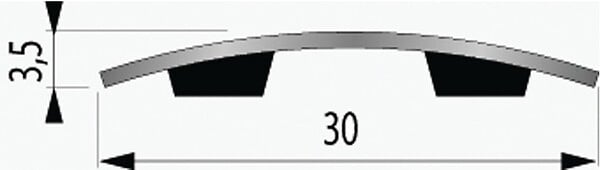 DINAC - Seuil adhésif plat inox brillant en 1,1 x 30 x 2700 mm - large