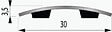 DINAC - Seuil adhésif plat inox brillant en 1,1 x 30 x 2700 mm - vignette