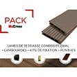 MCCOVER - PACK 1 m² lame de terrasse composite Dual ACCESSOIRES 2400mm Beige clair, ep.25mm, l.14 cm, L.240 cm - vignette