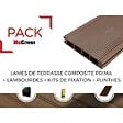 MCCOVER - PACK 1 m² lame de terrasse composite Prima - Brun Rouge, L : 220 cm , l : 12 cm,  E : 19 mm - vignette
