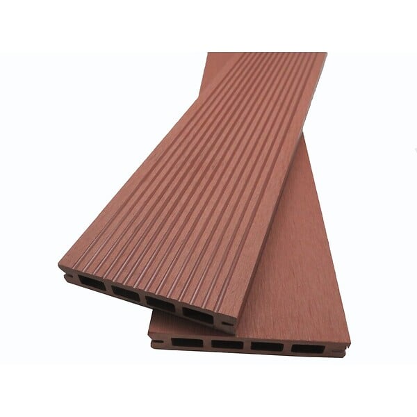 MCCOVER - PACK 1 m² lame de terrasse composite Prima - Brun Rouge, L : 220 cm , l : 12 cm,  E : 19 mm - large