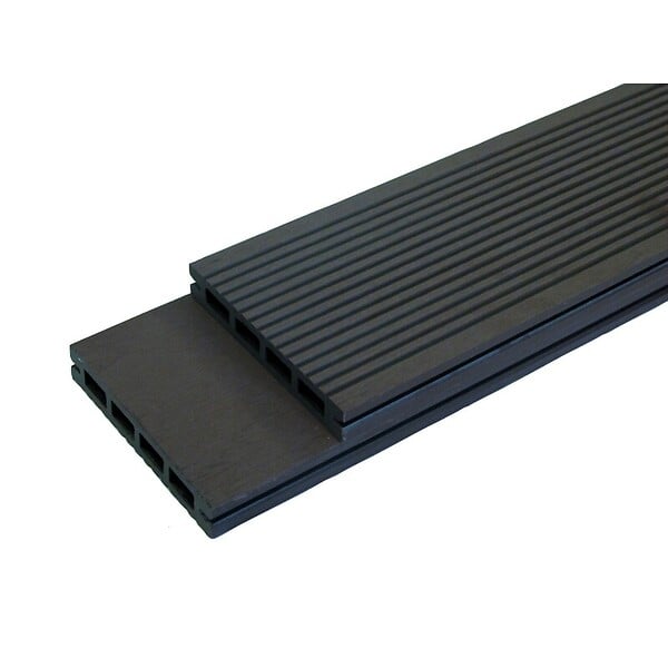 MCCOVER - PACK 1 m² lame de terrasse composite Prima - Gris anthracite, L : 220 cm , l : 12 cm,  E : 19 mm - large