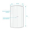 AURLANE - Porte de douche 1/4 cercle blanc 90x90cm de largeur - verre transparent - WHITY ROUND - vignette