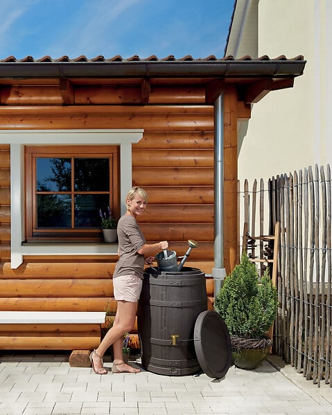 GARANTIA - Tonneau de pluie Vino - Brun - 250 L - H.93xDiam.65cm - large